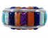 Multicolor Inlay Jewelry Sterling Silver Ring Size 8-1/2 AX37453